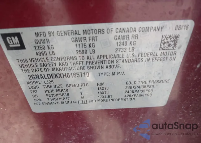 2GNALDEKXH6165710: 44324267