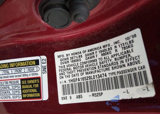 1HGFA16529L013474: 44324309