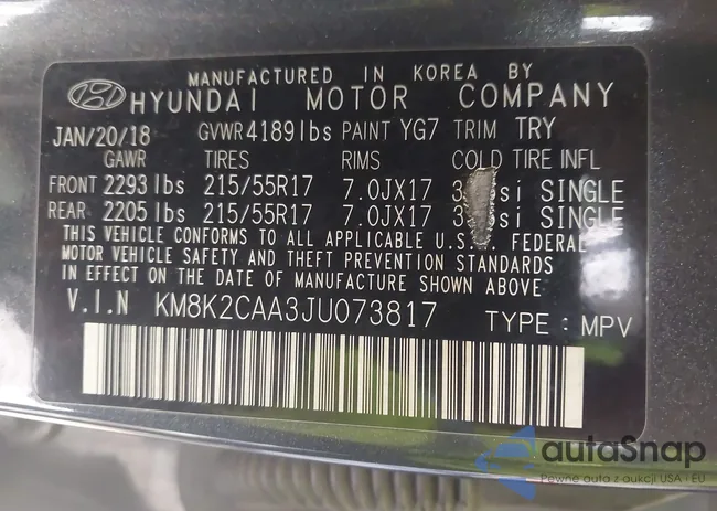 KM8K2CAA3JU073817: 44324340