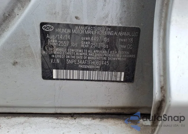 5NPE34AF1FH062445: 44324356