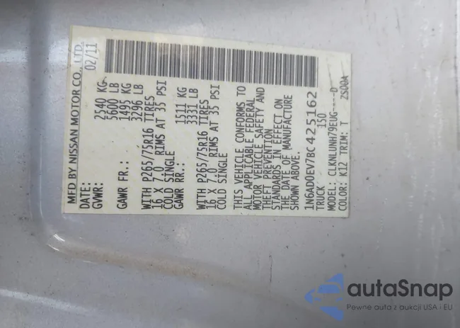 1N6AD0EV7BC425162: 44324374