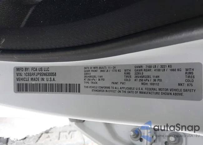 1C6SRFJP9SN630058: 44324567