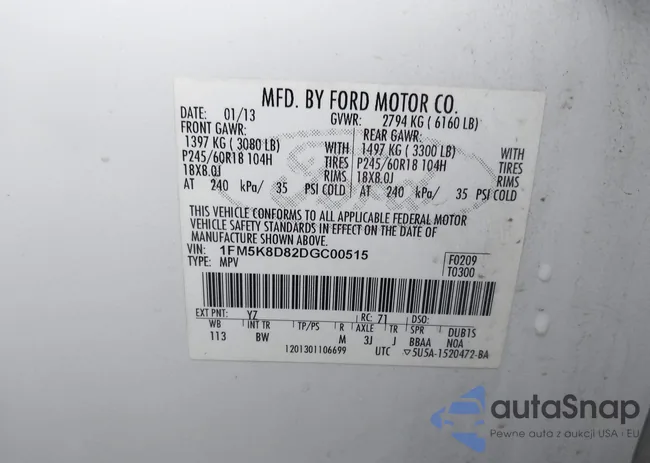 1FM5K8D82DGC00515: 44323603