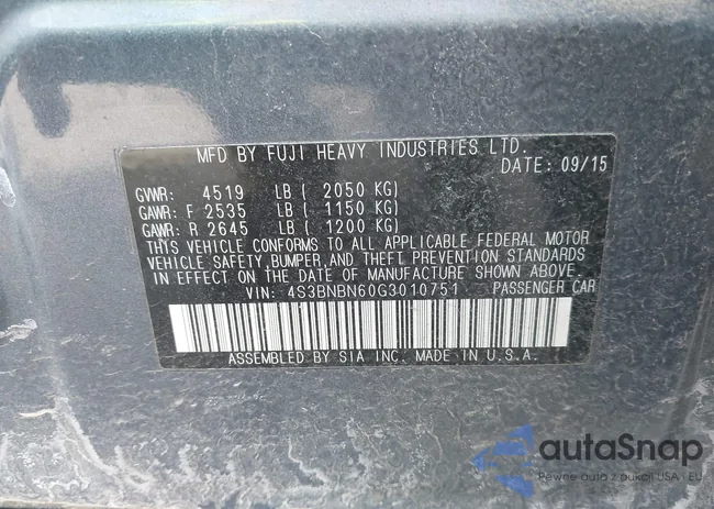 4S3BNBN60G3010751: 44323609