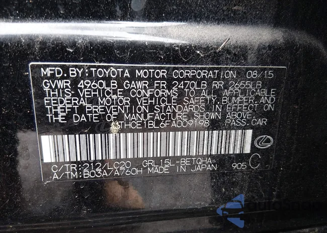 JTHCE1BL6FA009198: 44323612