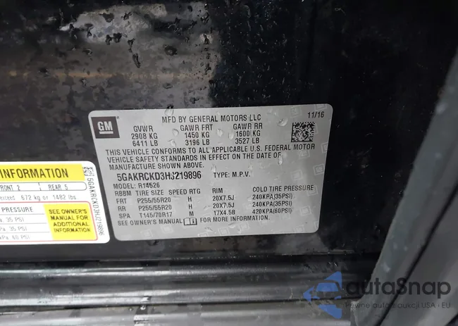 5GAKRCKD3HJ219896: 44323668