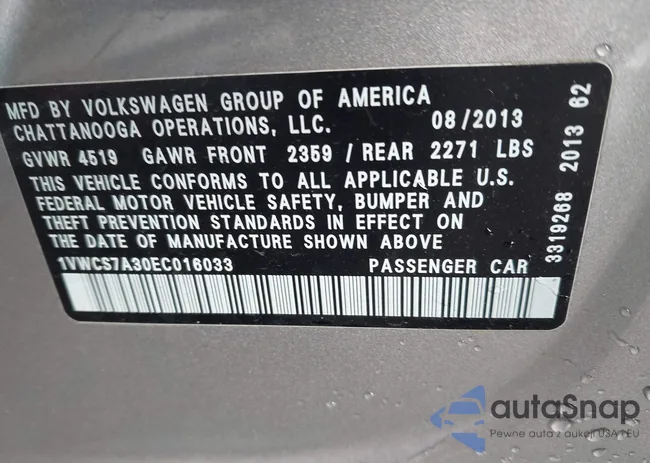 1VWCS7A30EC016033: 44323792