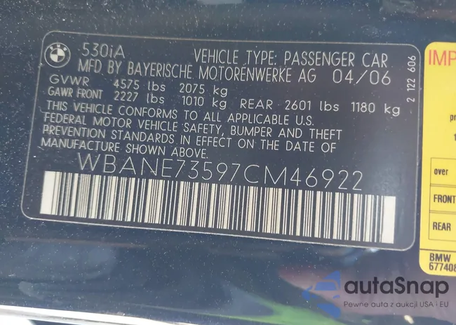 WBANE73597CM46922: 44323811