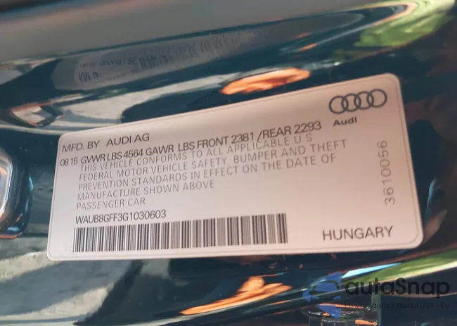 WAUB8GFF3G1030603: 44323833