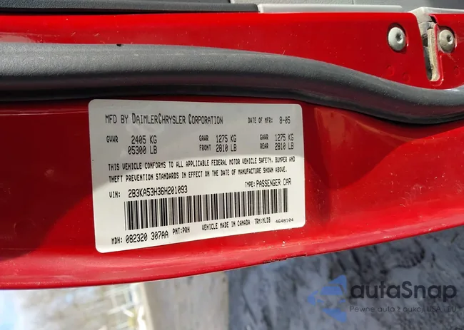 2B3KA53H36H201093: 44323922