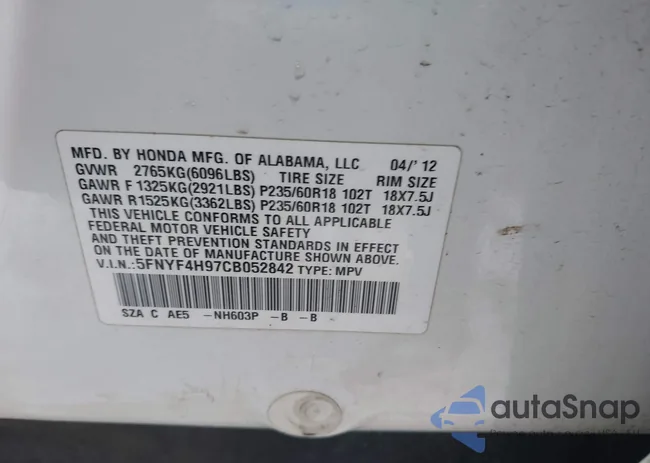 5FNYF4H97CB052842: 44323927