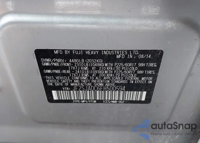 JF2SJADC6FH500594: 44323945