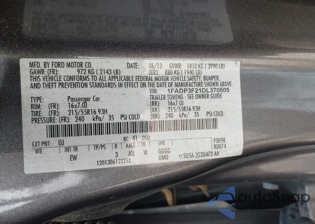 1FADP3F21DL370505: 44324972