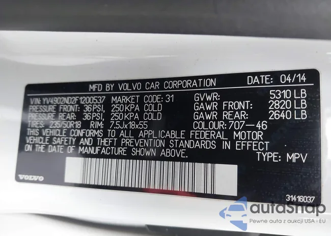 YV4902ND2F1200537: 44325172