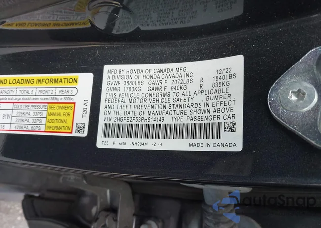 2HGFE2F53PH514149: 44325174