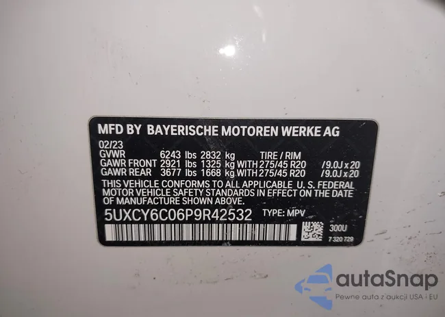 5UXCY6C06P9R42532: 44325204