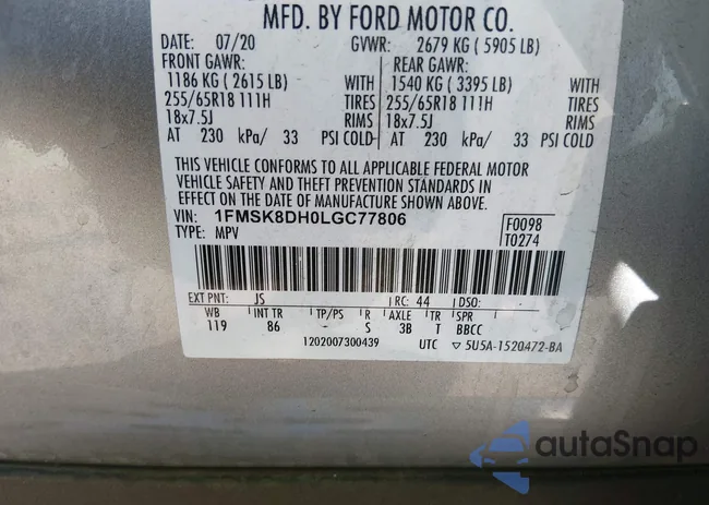 1FMSK8DH0LGC77806: 44325233