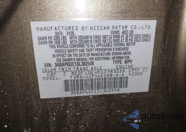 3N8AP6DC1SL362548: 44325323