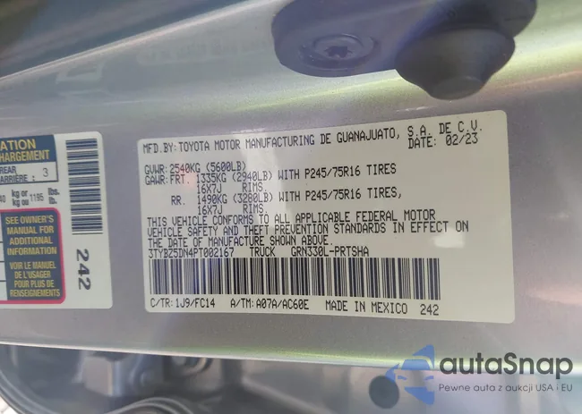 3TYBZ5DN4PT002167: 44325411