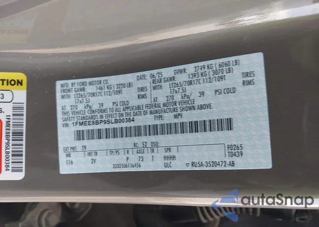 1FMEE8BP9SLB00384: 44325466