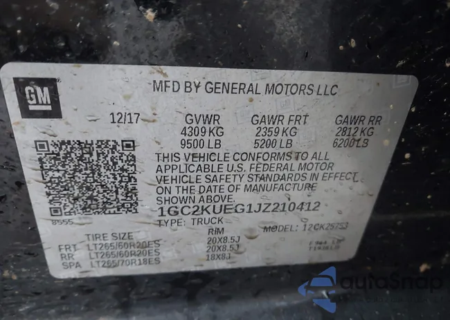 1GC2KUEG1JZ210412: 44325568