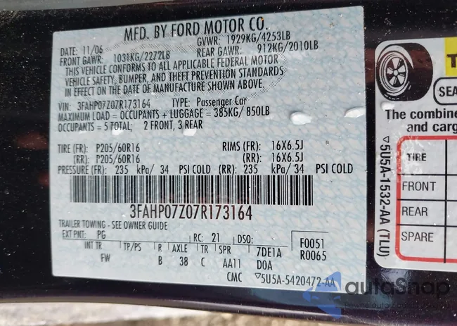 3FAHP07Z07R173164: 44324653