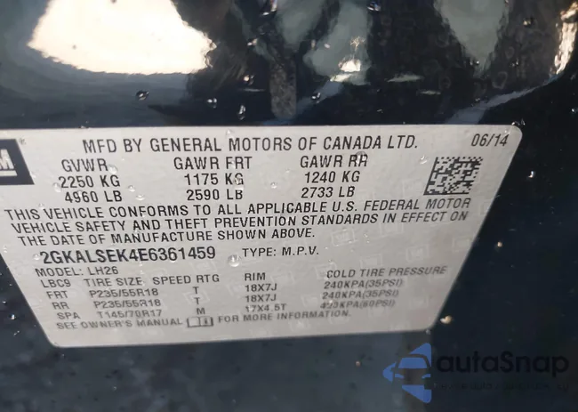 2GKALSEK4E6361459: 44324683