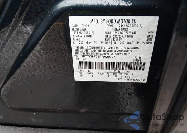 3FTTW8F95PRA20397: 44324706