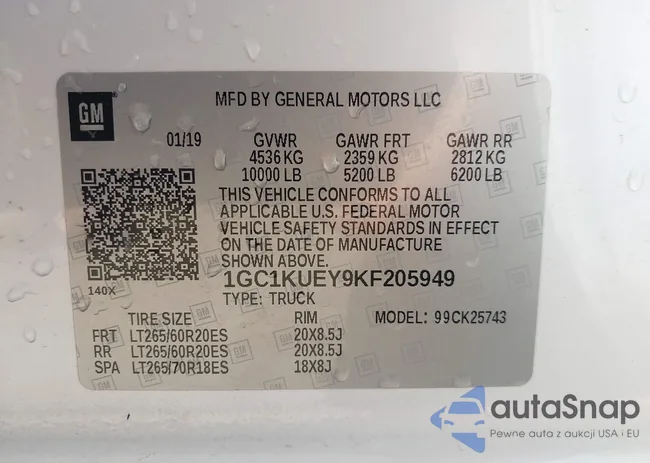 1GC1KUEY9KF205949: 44324728