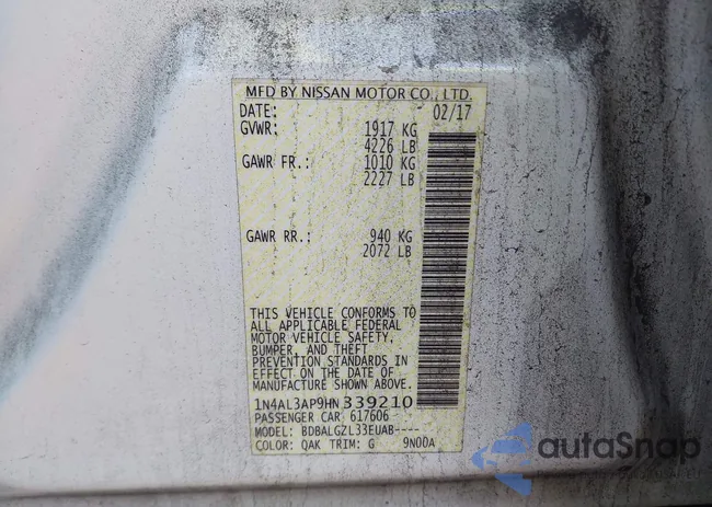 1N4AL3AP9HN339210: 44324832