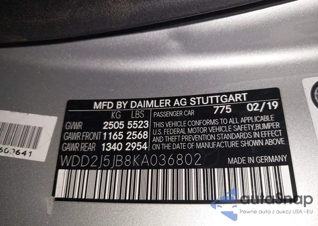 WDD2J5JB8KA036802: 44324870