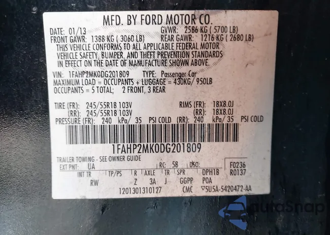 1FAHP2MK0DG201809: 44325988