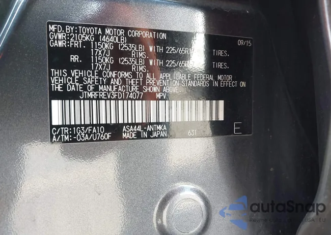 JTMRFREV3FD174077: 44325990