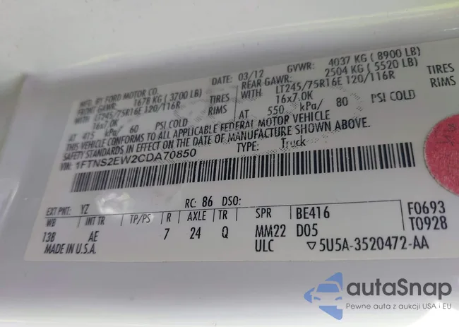 1FTNS2EW2CDA70850: 44326064