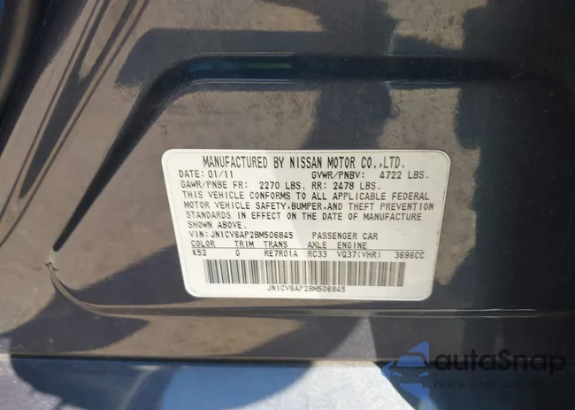 JN1CV6AP2BM506845: 44326136