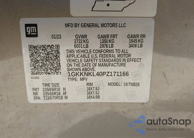 1GKKNKL40PZ171166: 44326251