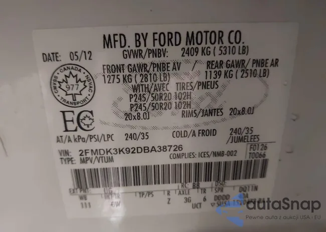 2FMDK3K92DBA38726: 44326277