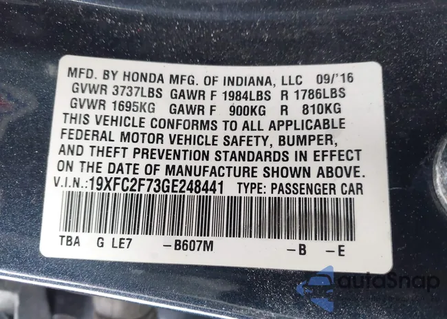 19XFC2F73GE248441: 44326344