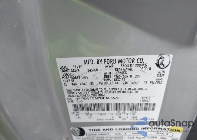 1FTEW1CM7BFA05575: 44325720