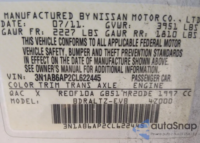 3N1AB6AP2CL622445: 44325748