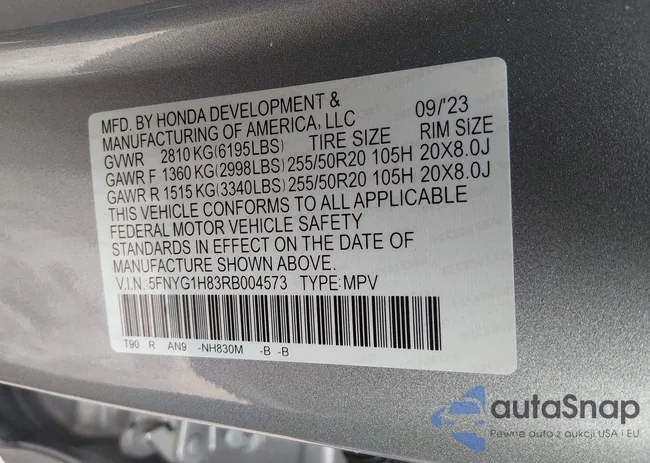 5FNYG1H83RB004573: 44325852