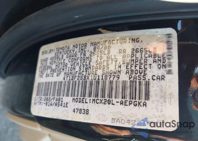 4T1BF28BX1U118779: 44325955