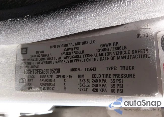 1GCHTCFEXB8105230: 44325958