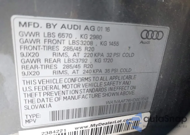 WA1VAAF76HD007045: 44327056