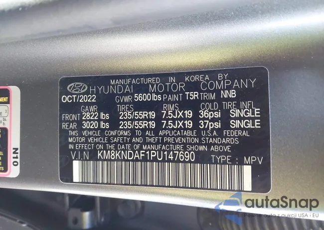 KM8KNDAF1PU147690: 44327072