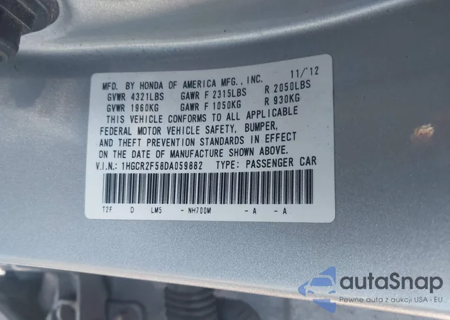 1HGCR2F58DA059882: 44327083