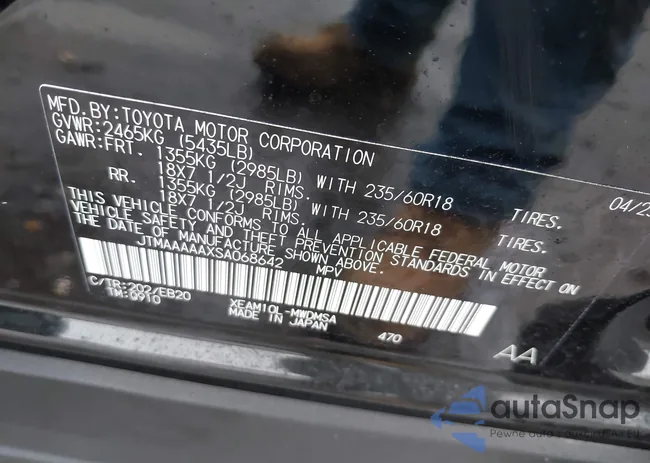 JTMAAAAAXSA068642: 44327182