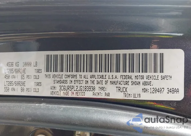 3C6UR5PL2JG183930: 44327264