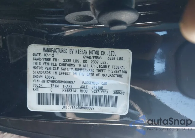 JN1CV6EK6DM900897: 44327392