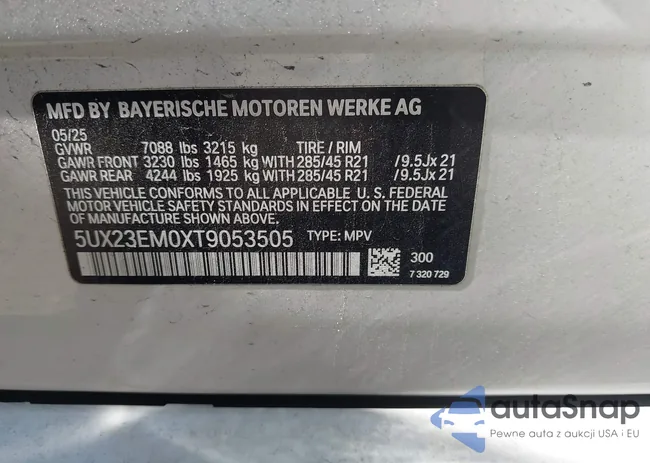5UX23EM0XT9053505: 44327402